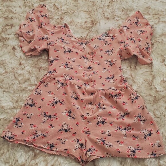 Good Luck Gem Flower 🌺 Print Rompers Jumpsuit Pants 🌴 - Picture 1 of 12